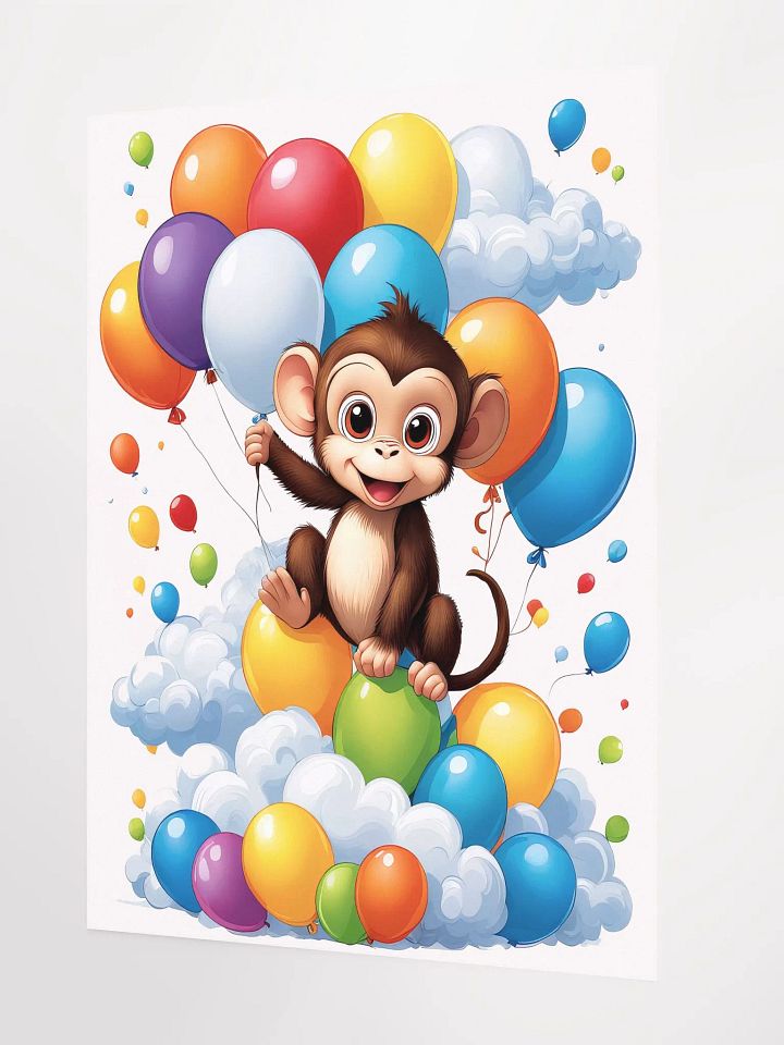 Baby Monkey - Poster - Nursery-Kids Room - Medium Size 18x24 Inches product image (2)