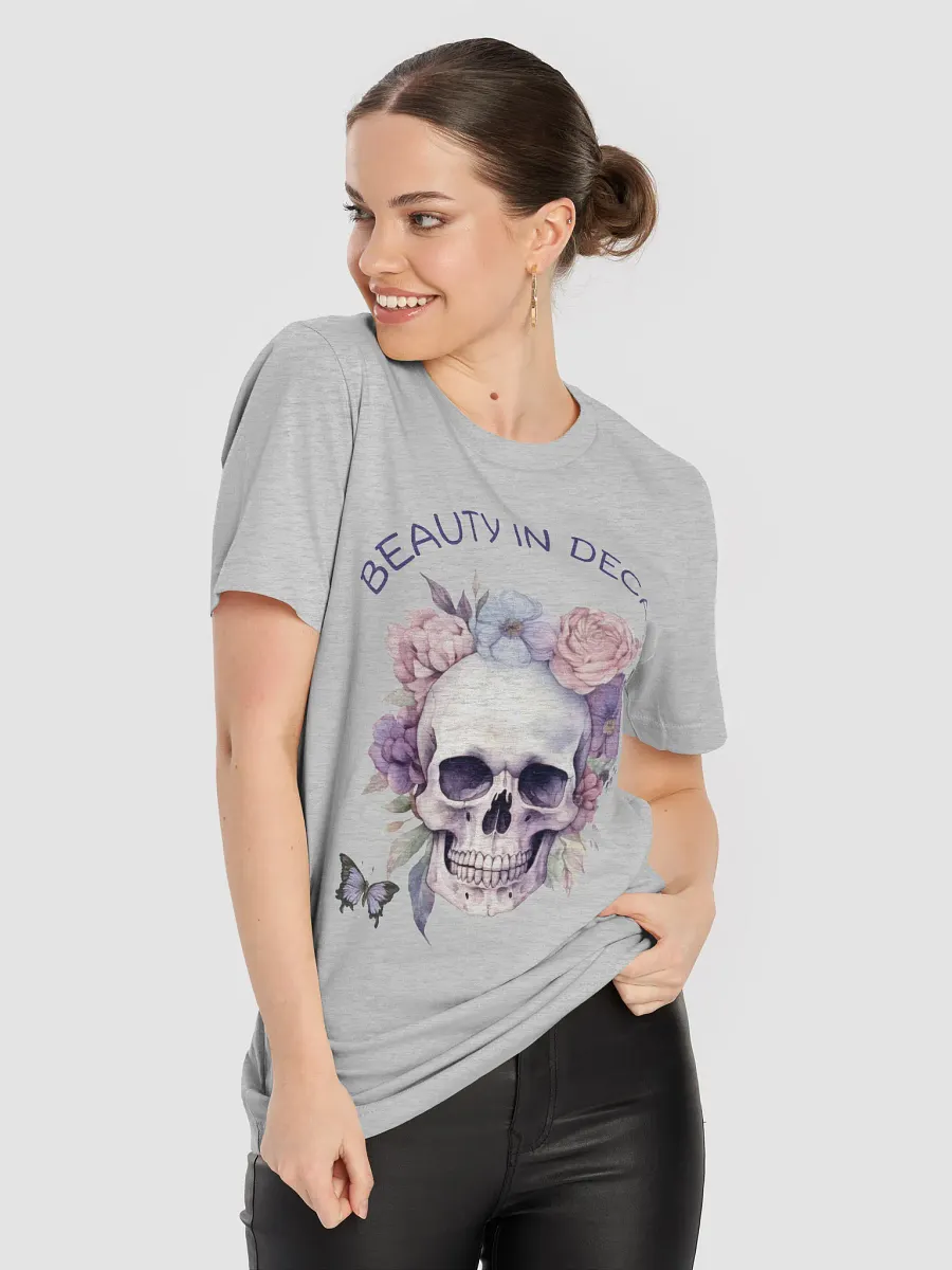Beauty in Decay Floral Skull T-Shirt product image (8)