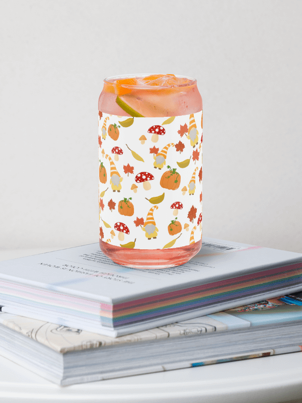 Fall with my Gnomies in White Pattern Glass Tumbler product image (1)