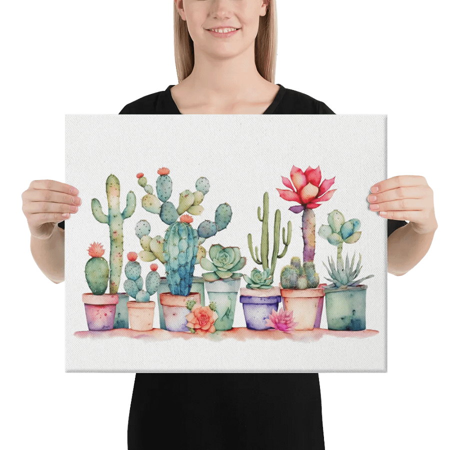 Colorful Potted Cacti And Succulents Canvas product image (10)