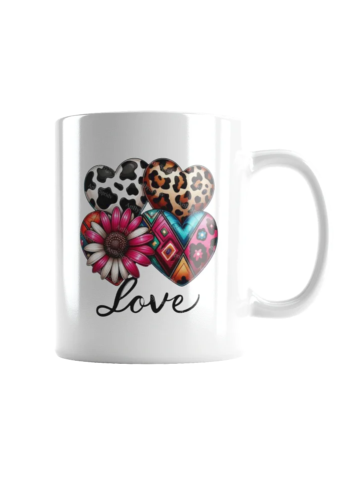 Love Patterned Hearts White Glossy Mug product image (1)