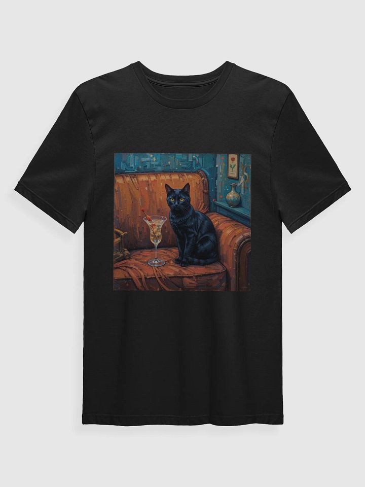 BLACK CAT ON COUCH NEXT TO MARTINI product image (1)