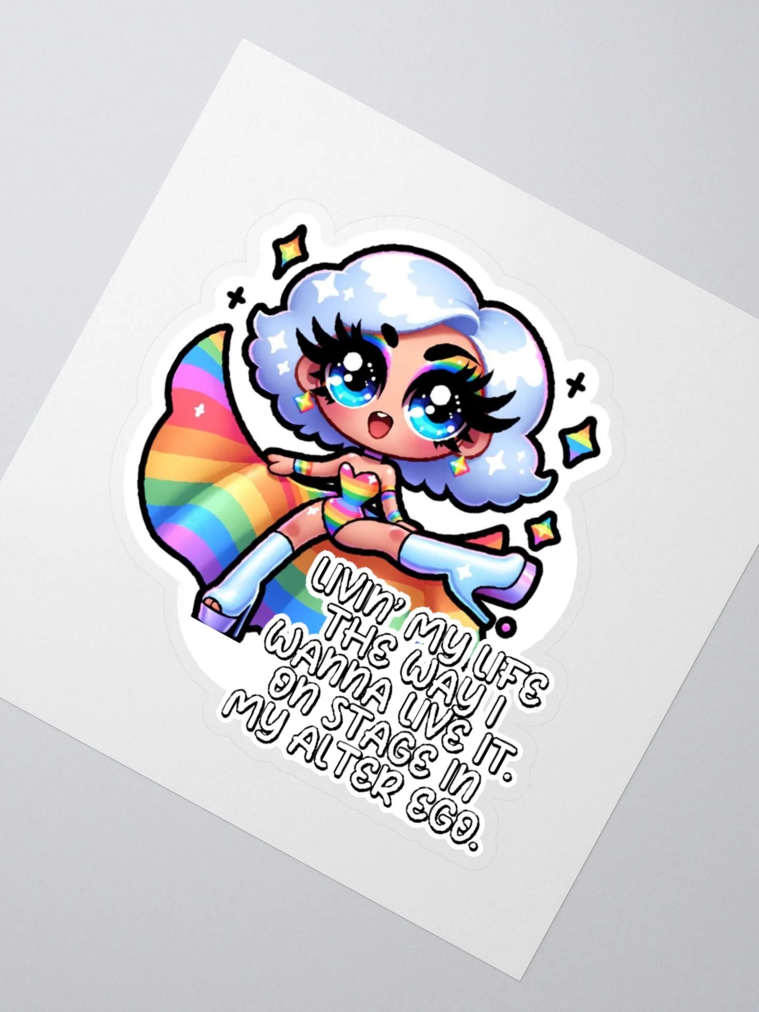 Drag Queen Sticker-Alter Ego Sticker-My Fabulous Self Sticker-LGBTQIA+ Sticker-Rainbow Sticker product image (4)