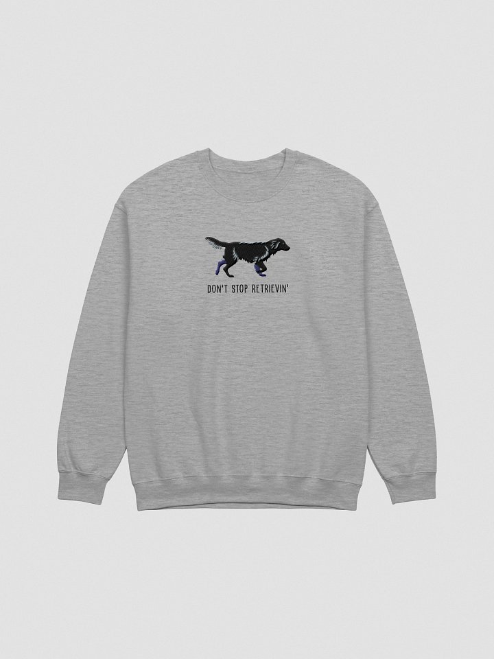 Don't Stop Retrievin' Sweatshirt (Embroidered) of a Flat Coated Retriever(Black) product image (13)
