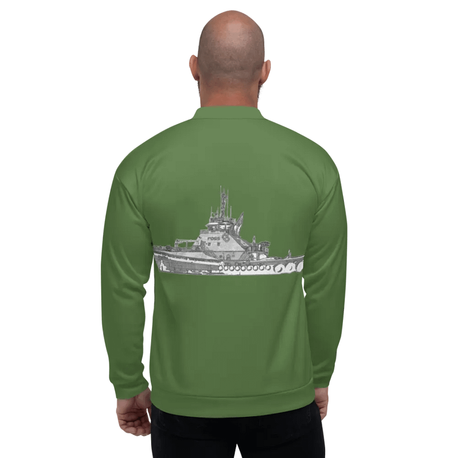 Foss Tugboat Sketch Green Bomber Jacket product image (6)