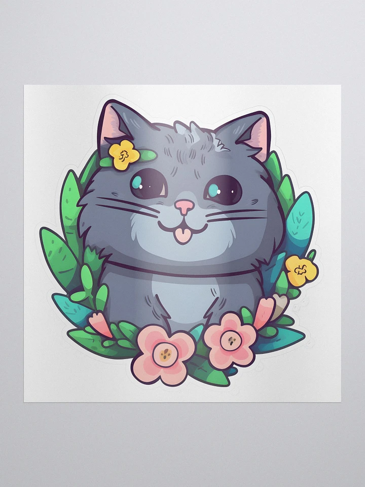 FloraCat Sticker - Whimsical Cat Covered in Flowers product image (1)