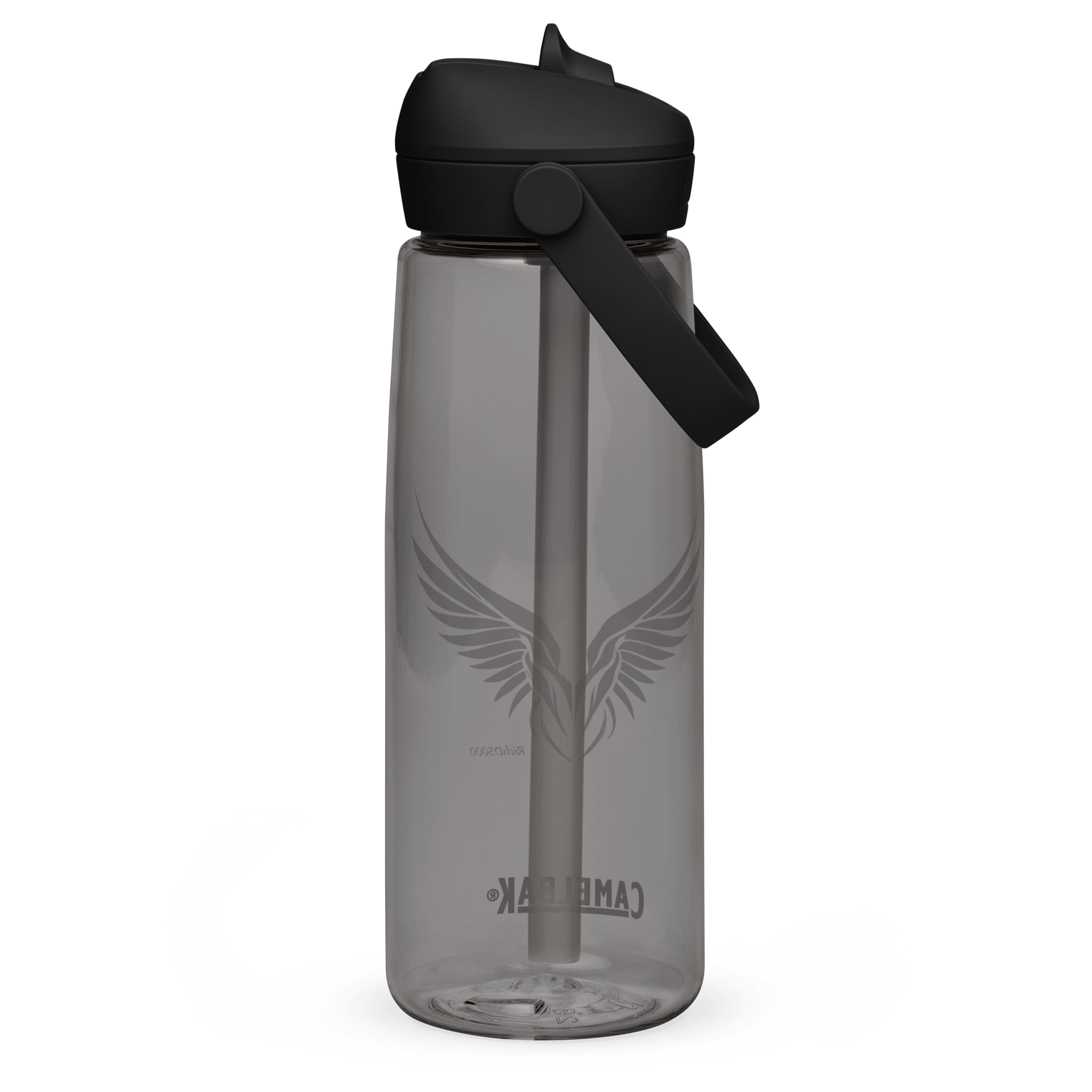 RichD5000 Wings (Small text, big logo) Flip top straw water bottle product image (2)