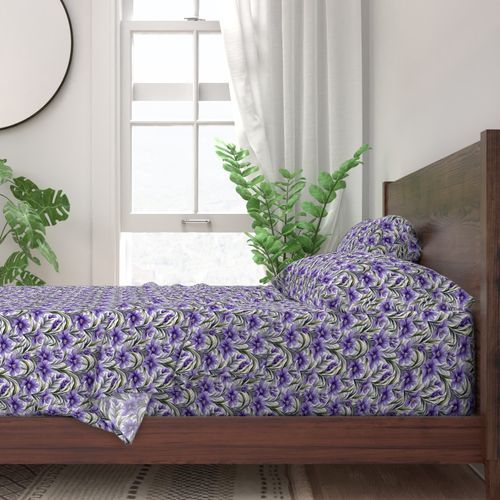 Seamless Pattern - Purple Floral Pattern on White Background product image (3)