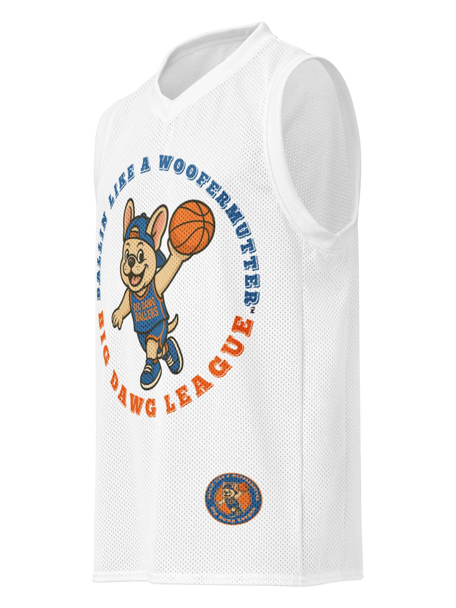 Beige French Bulldog Ballin Like A WooferMutter™ Premium Basketball Jersey product image (2)