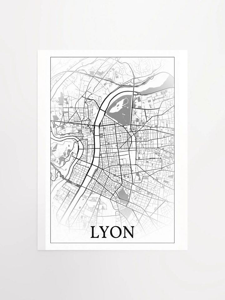 Lyon, France, city map print product image (1)
