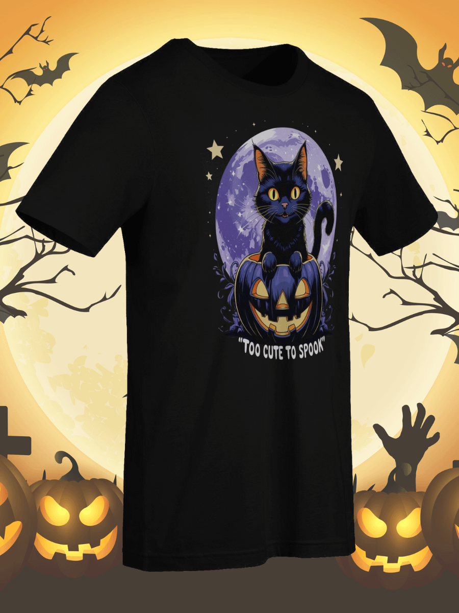 Whimsical Cat in Pumpkin Moonlight T-Shirt product image (2)