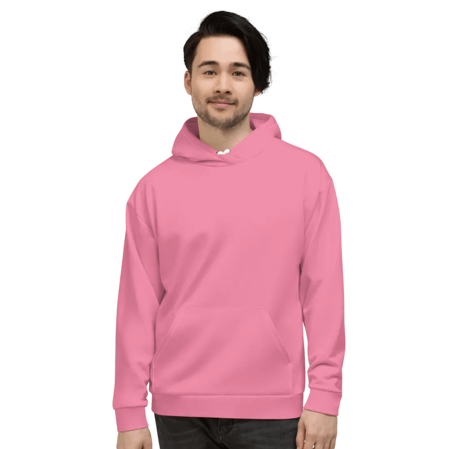 Plain Rosy Pink Soft Summer Unisex Recycled Polyester Heavyweight Premium Hoodie by Treasure Pie product image (3)