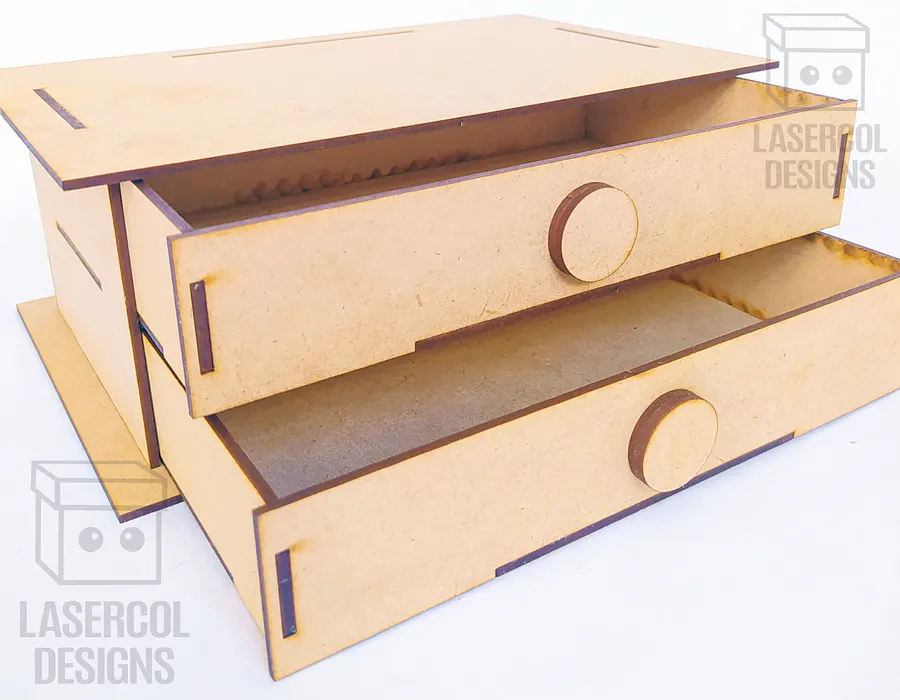 2 Drawers Desk Organizer - Laser Cut Files product image (10)