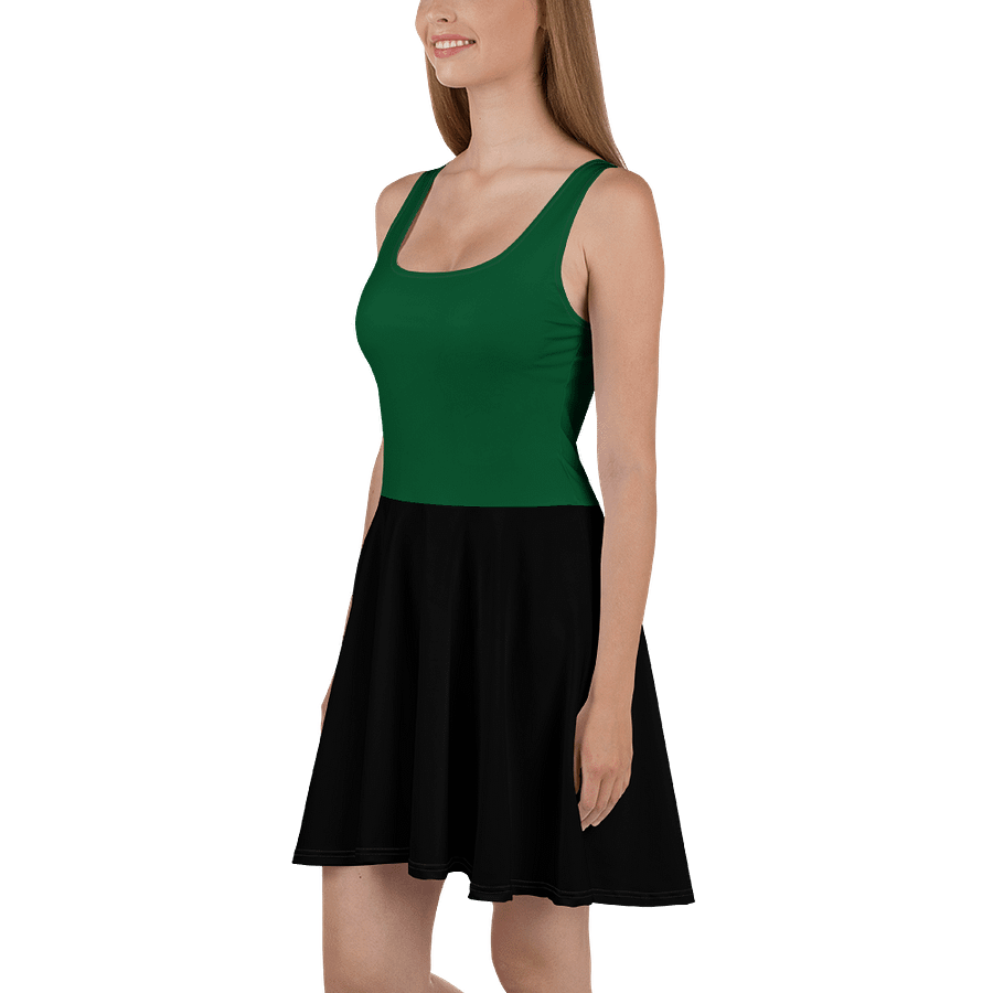 Midnight Veil Designs Green and Black Gothic Skater Dress - XS to 3XL product image (3)