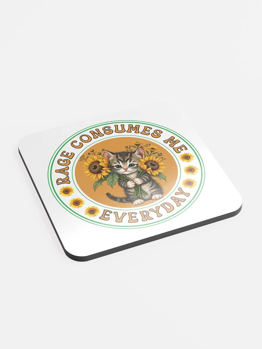 Rage Consumes Me Everyday Cat Sunflower Coaster product image (3)