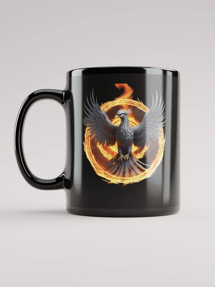 Gray Phoenix on Black Glossy Mug product image (11)