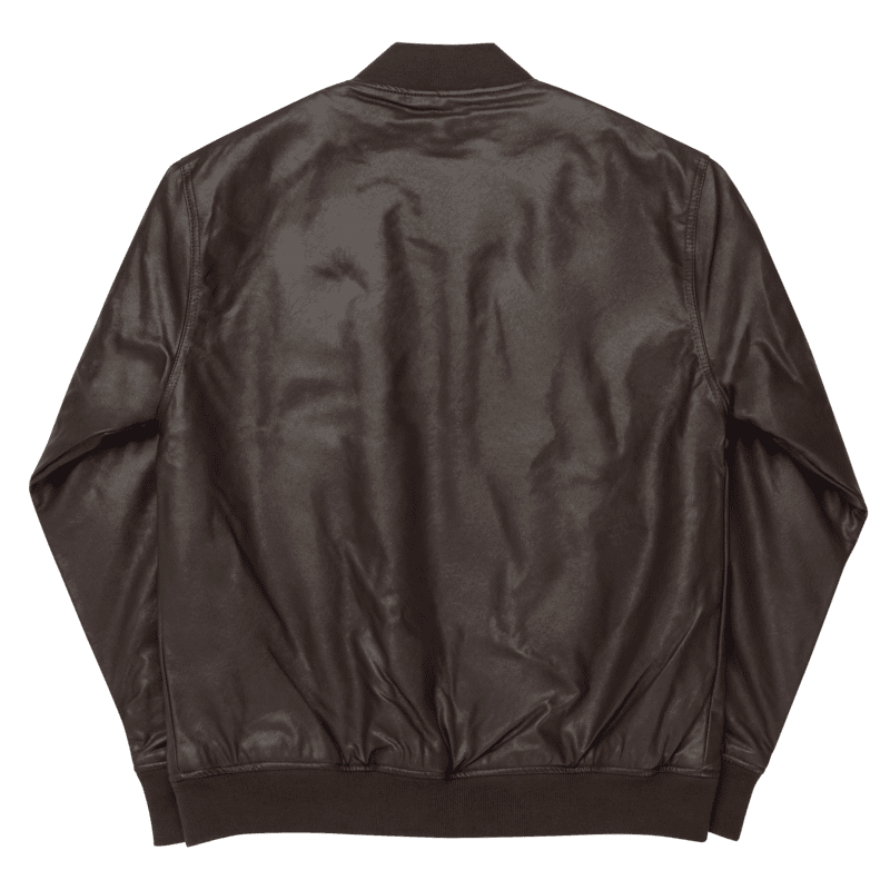 Embroidered Chill Vibes Heavyweight Faux Leather Bomber Jacket product image (4)