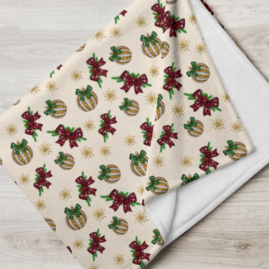 Winter Bows And Bulbs Blanket product image (5)