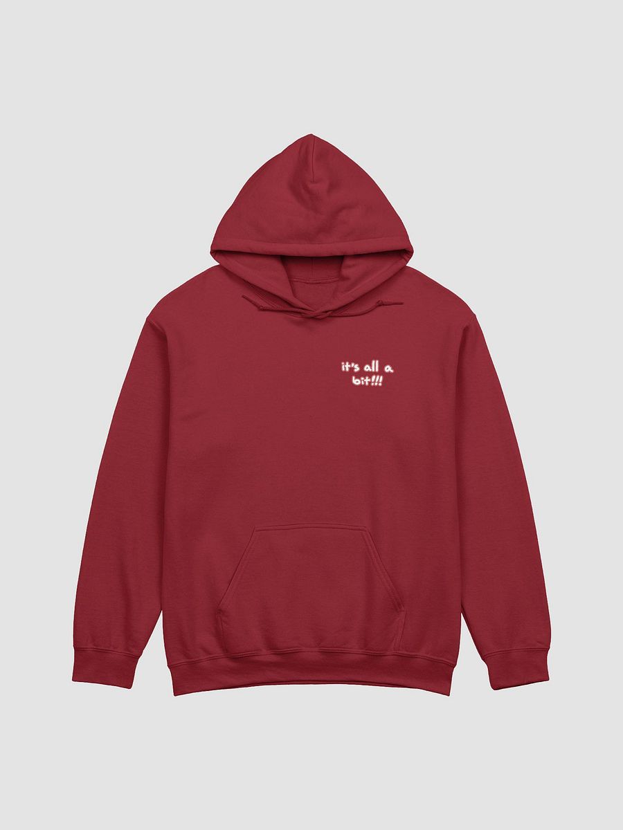 “It’s all a bit!!!” (sm. lined design, #CB5F5F) classic hoodie product image (14)