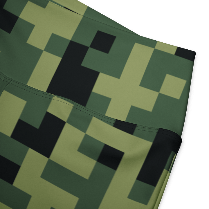 Military Green Camouflage Pixels Camo Pattern Flare Leggings product image (1)