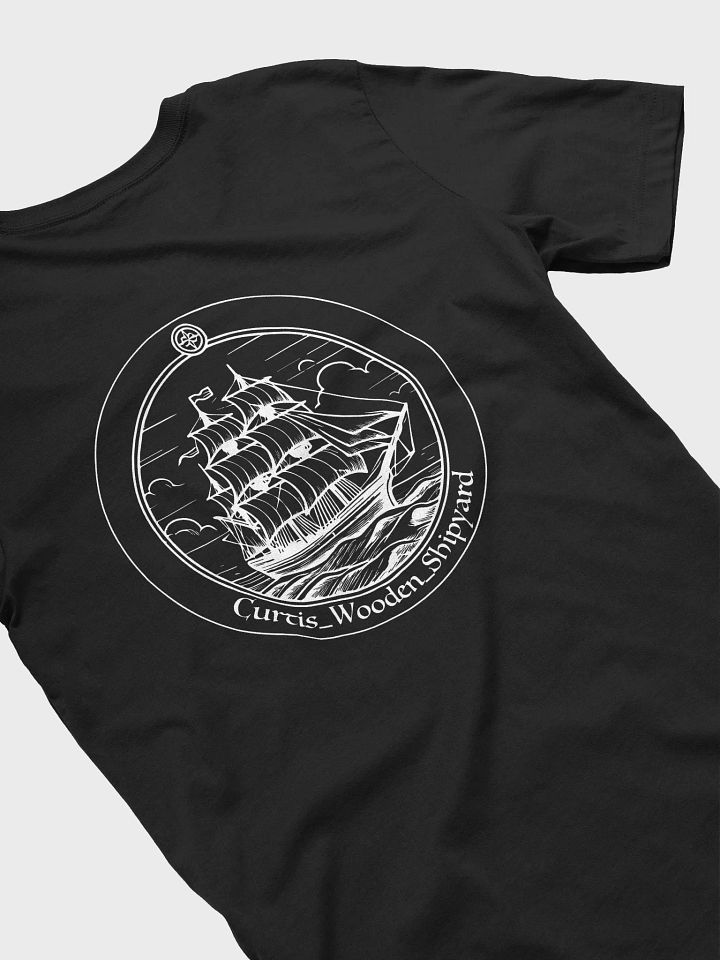 Dark T-shirt with white transparant logo with name product image (1)