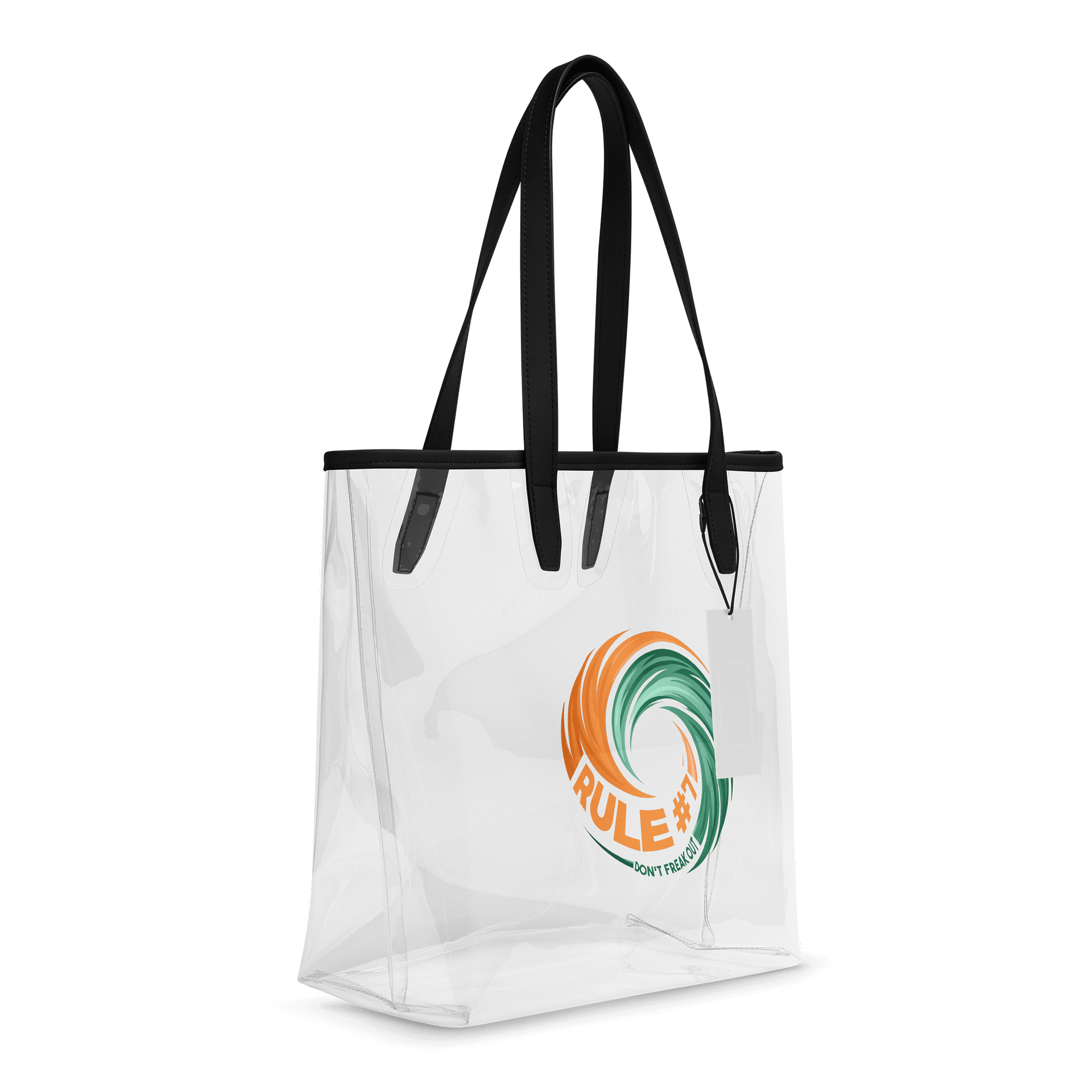 Rule #7 Clear Tote Bag Green and Orange product image (6)