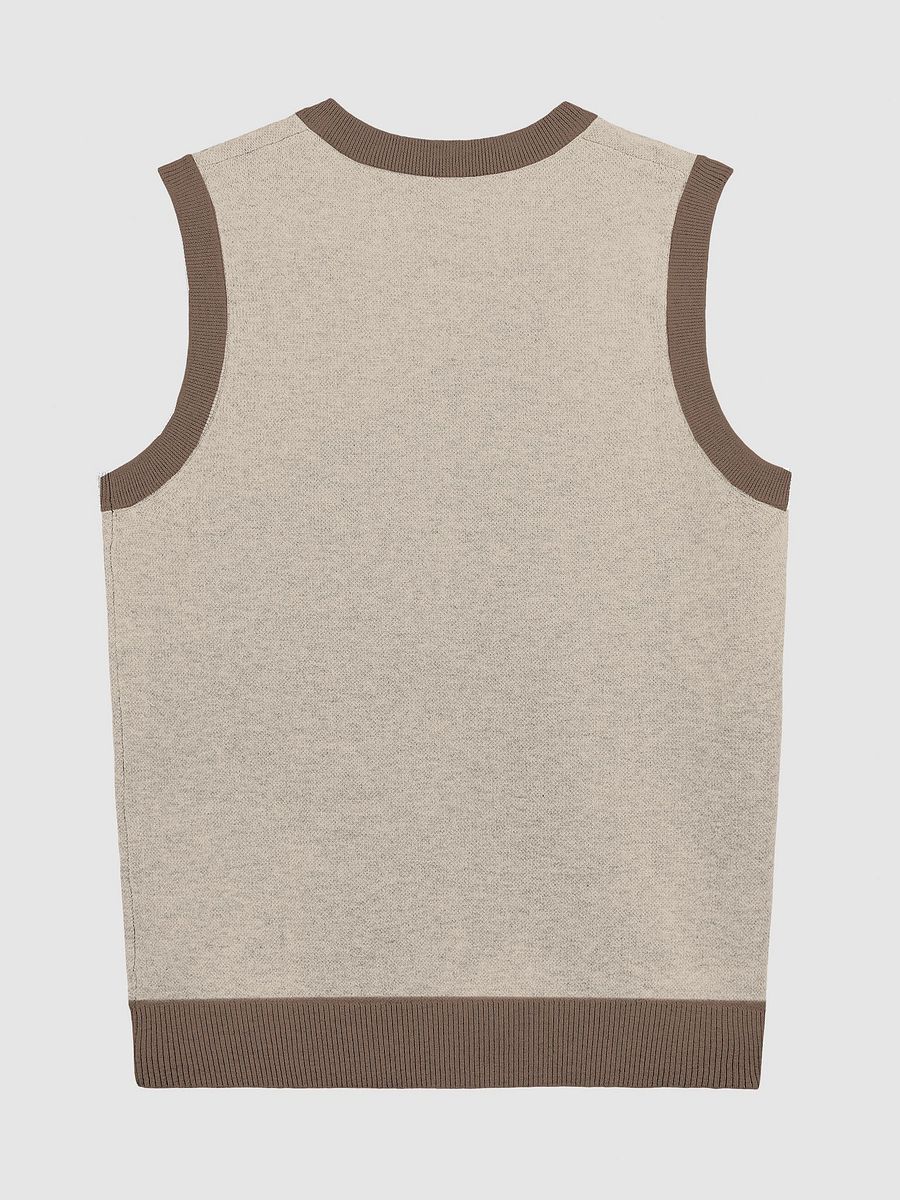 ONE ANOTHER (lg. design, tan and brown) knitwear vest product image (2)