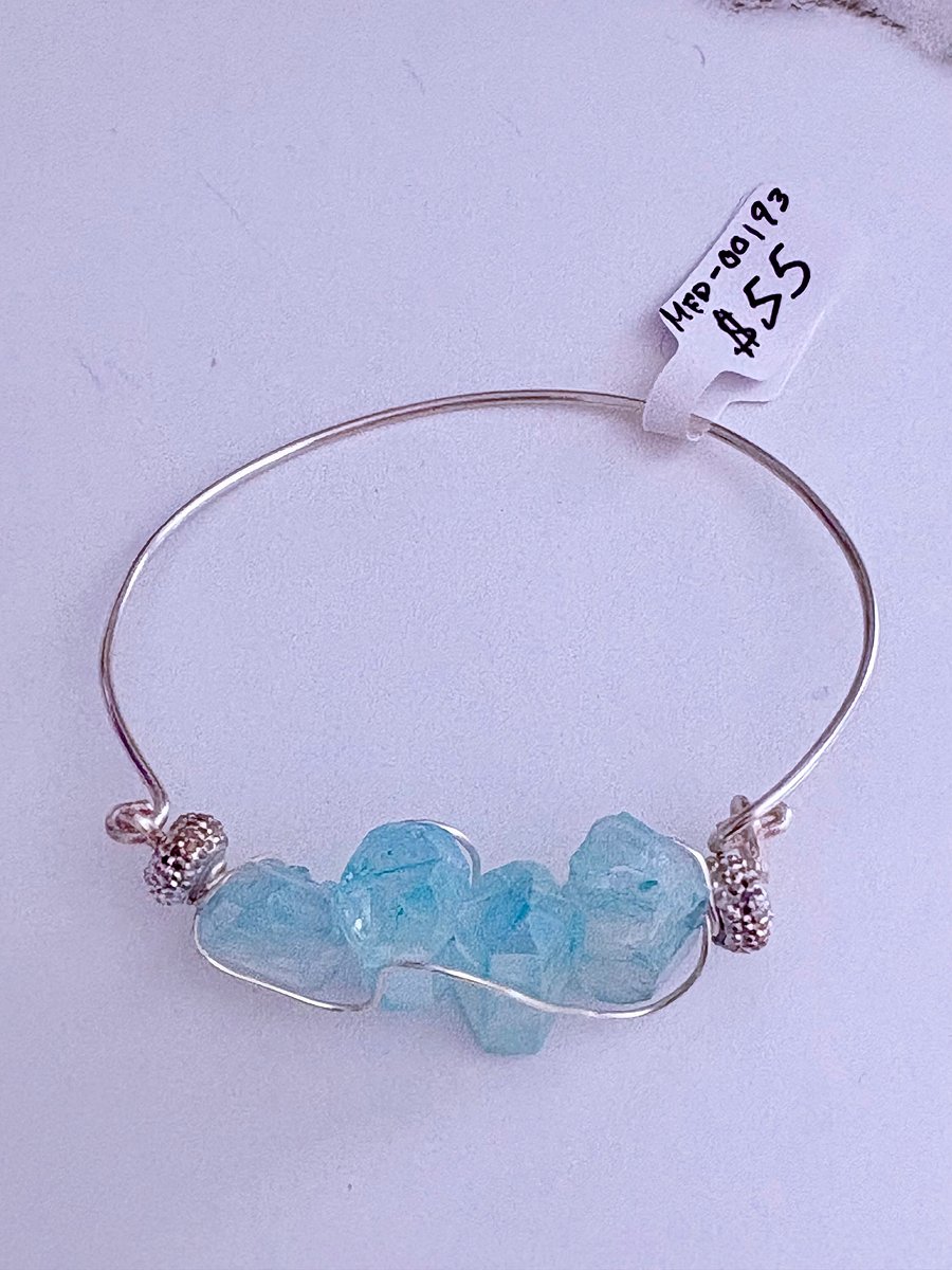 Handmade 7.5" Wire Wrapped Bracelet | Light Pink Crystals | Coastal Charm Jewelry by Monique Faella Designs™ | MFD-00196 product image (6)