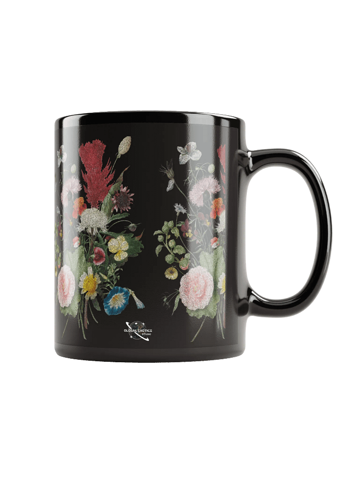 Floral Affirmation Black Glossy Mug product image (1)