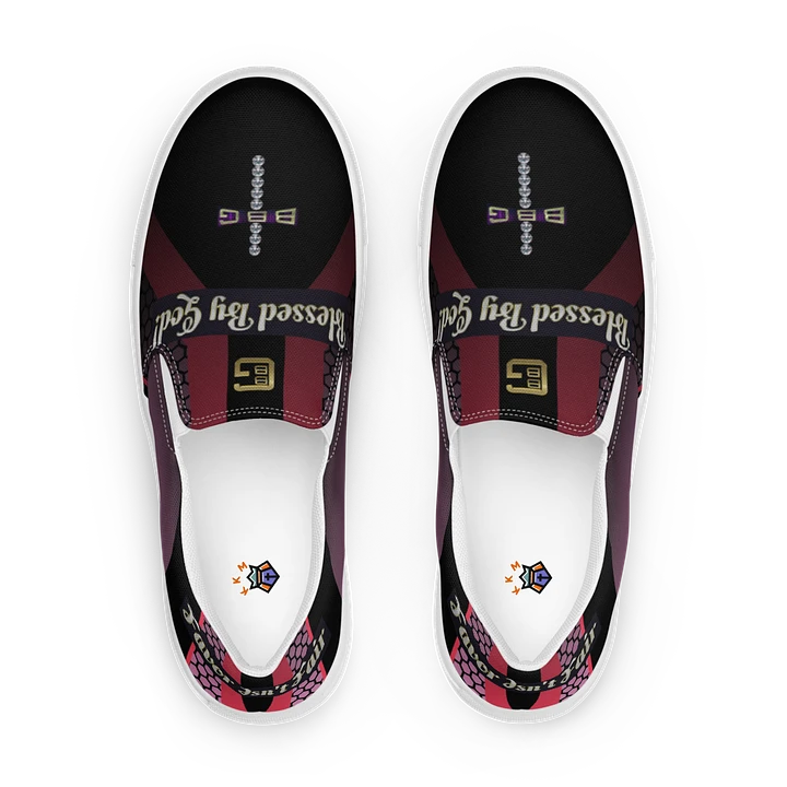 BBG Diamond Cross Black and Purple Men's Slip Ons V2 product image (1)