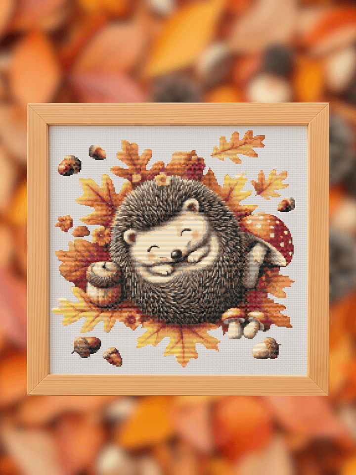 Autumn Hedgehog Cross Stitch Pattern product image (1)