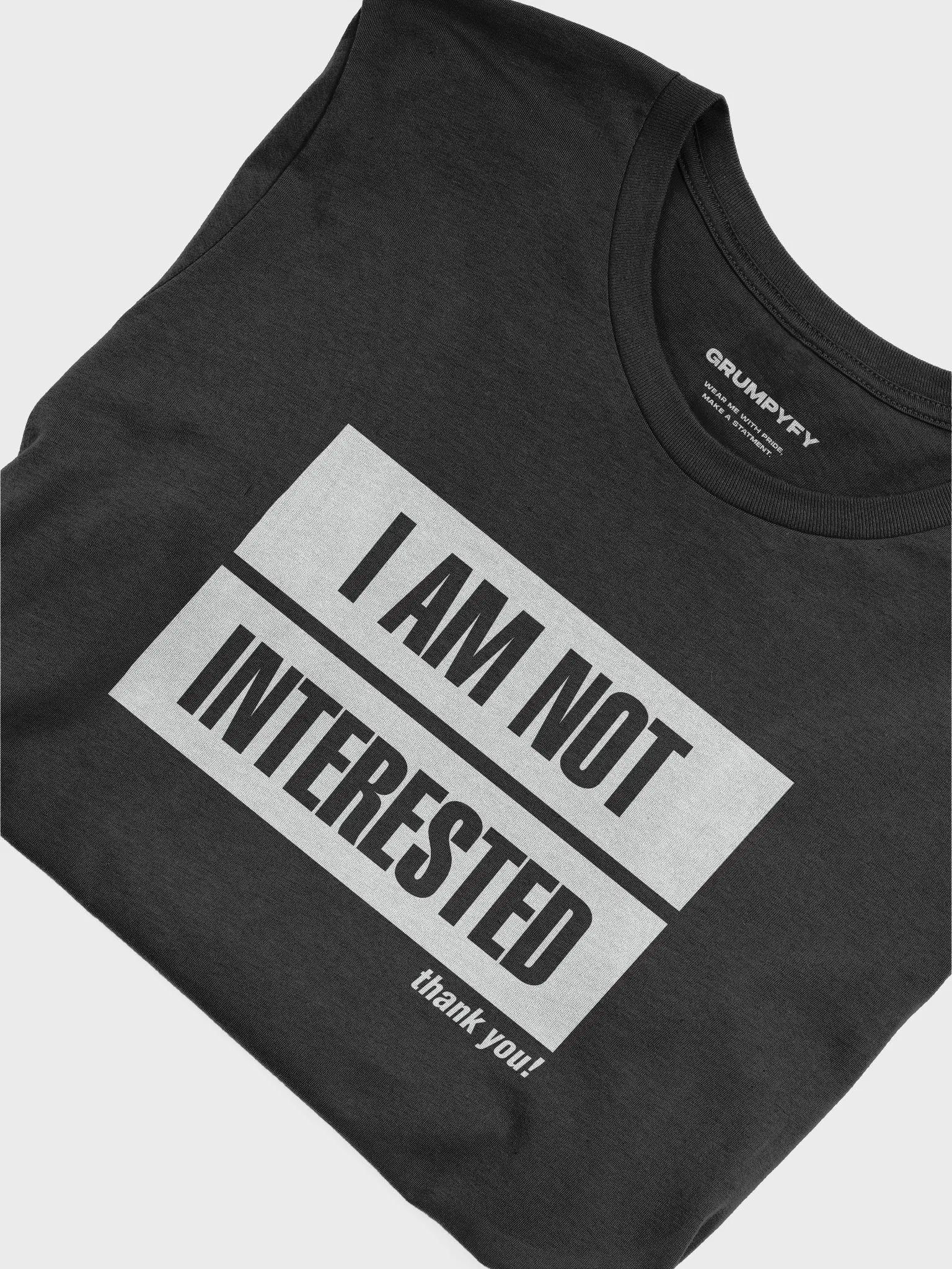 I'm not interested, thank you! (Premium Black T-Shirt) product image (2)