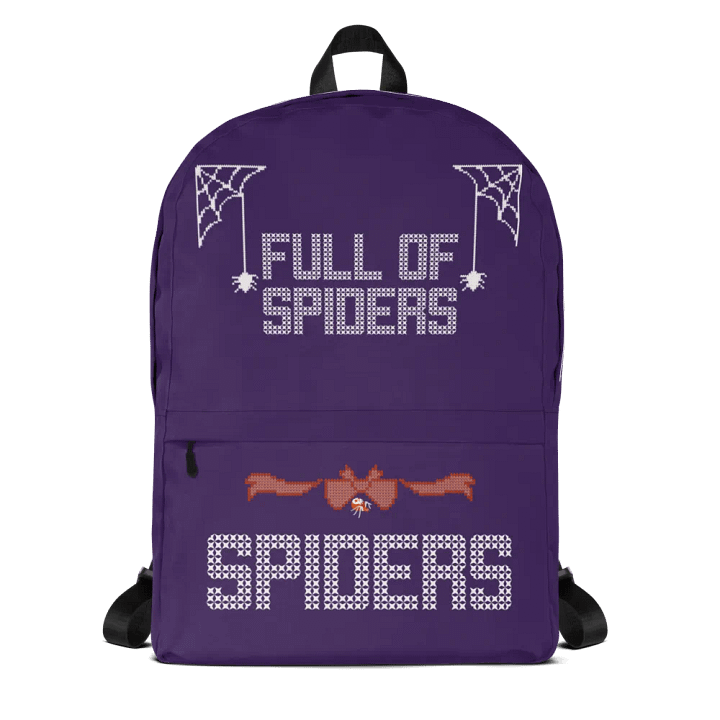 Full of Spiders purple backpack product image (1)