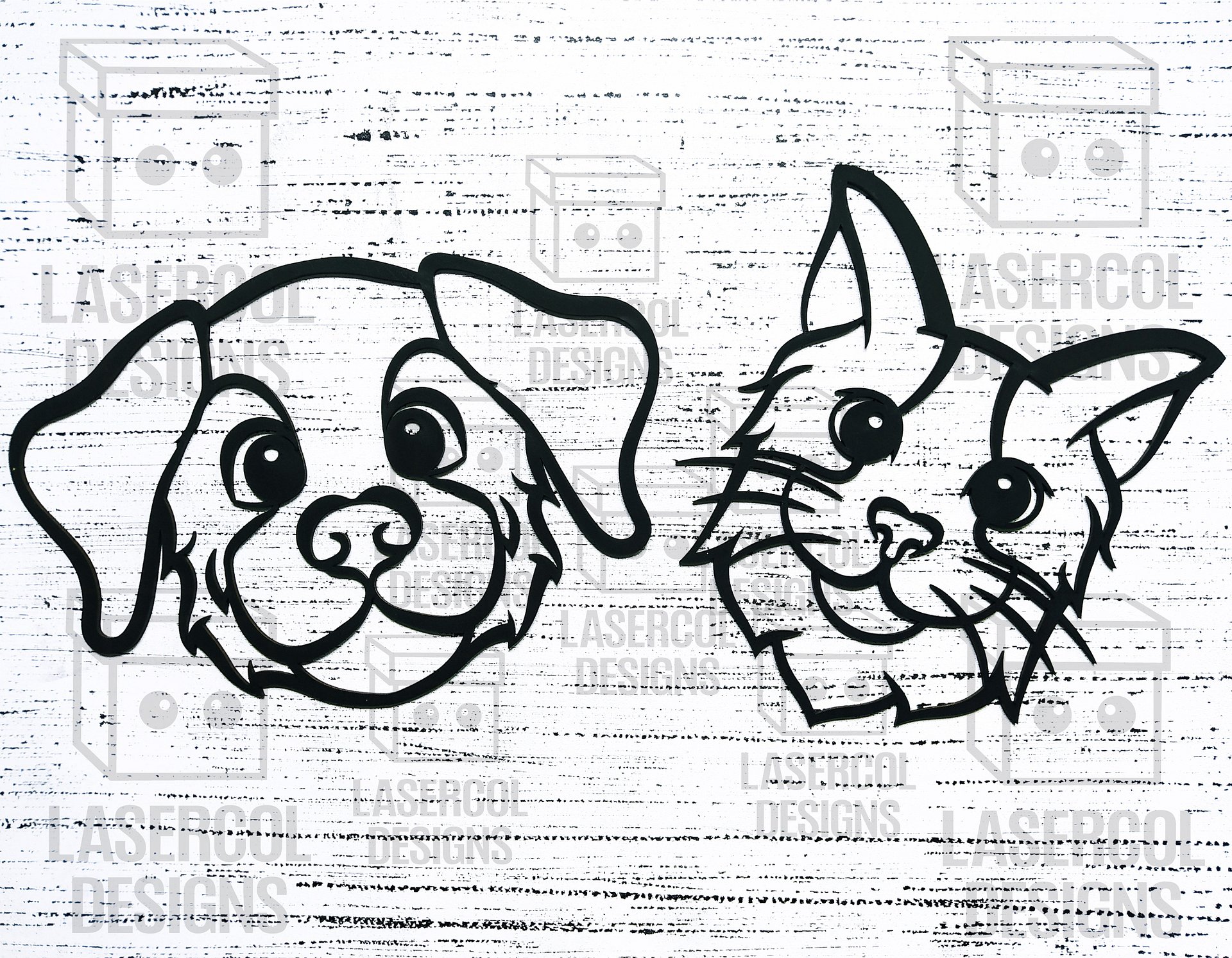 Cute Dog and Cat Wall Art - Laser Cut Files product image (9)