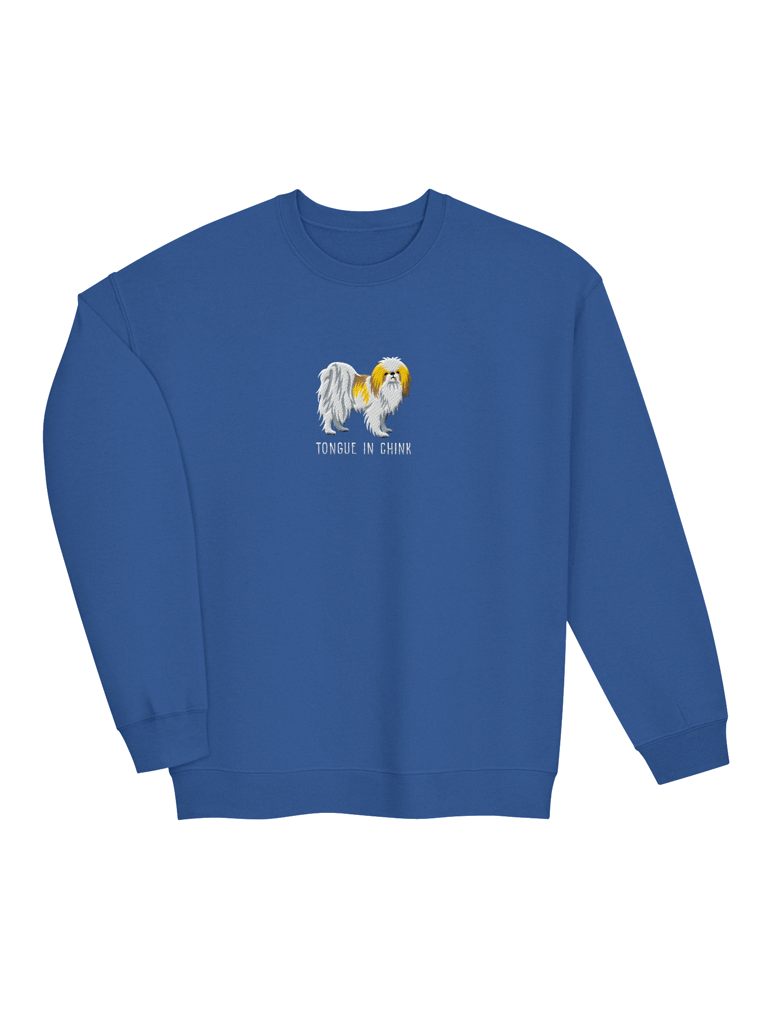 Tongue in Chink Sweatshirt (Embroidered) of a Japanese Chin(Lemon & White) product image (15)