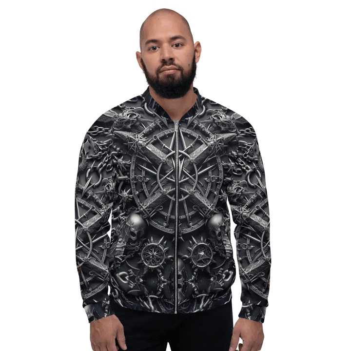Weak Of Wanting Gothic Logo Bomber Jacket product image (2)