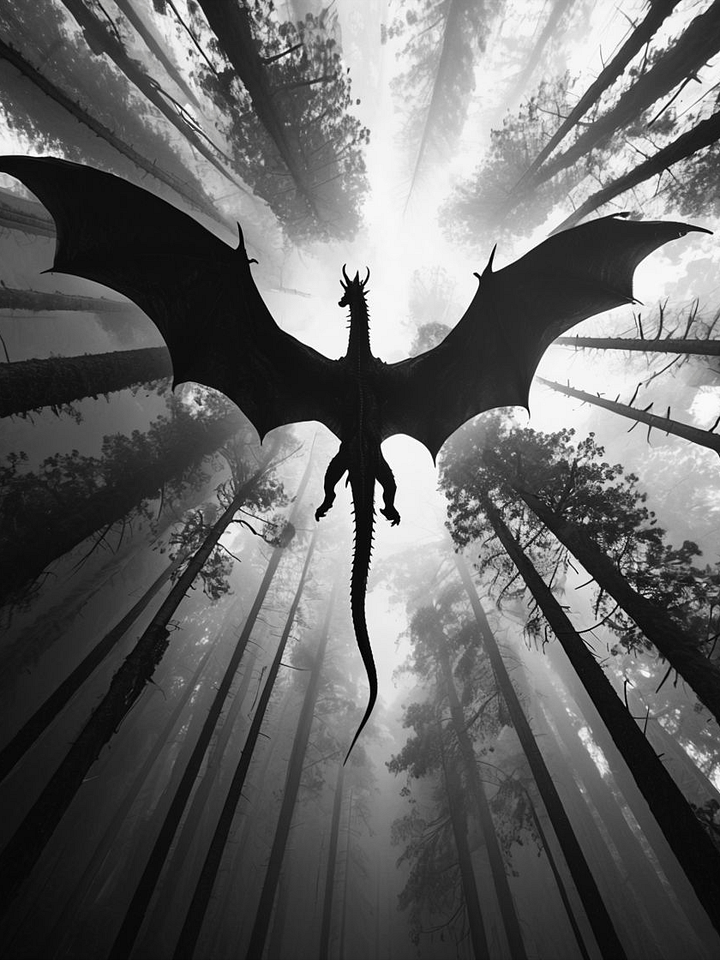 Mystical Dragon Silhouette Framed Poster product image (1)