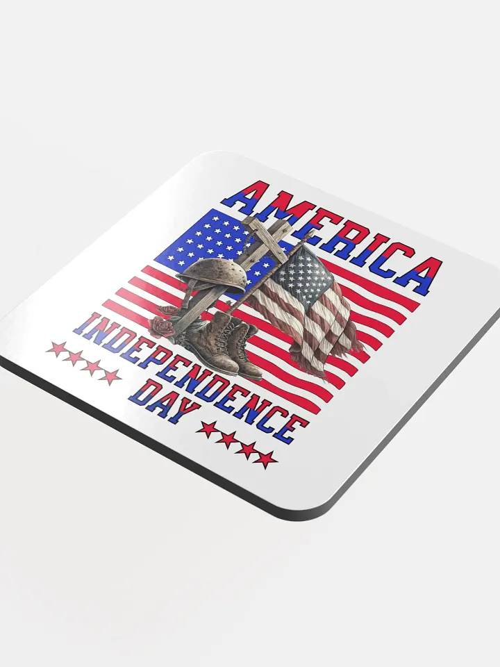 America Independence Day Patriotic Tribute Glossed Coaster product image (1)