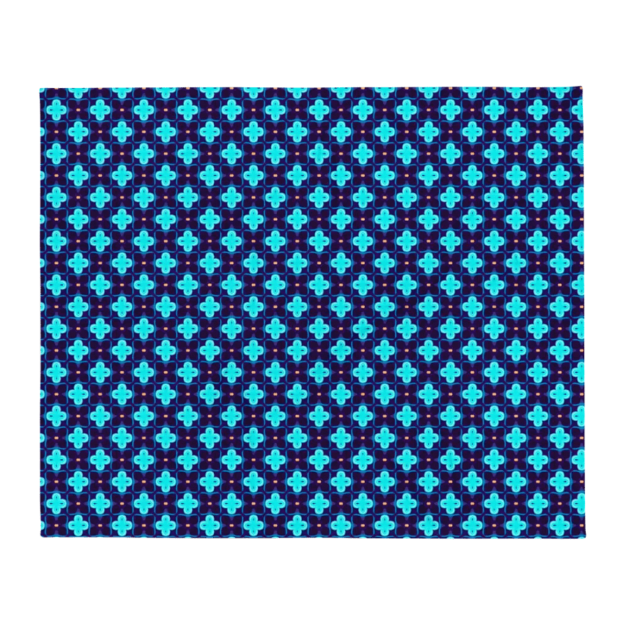 Elegant Blue & Black Seamless Patterned Throw Blanket product image (3)