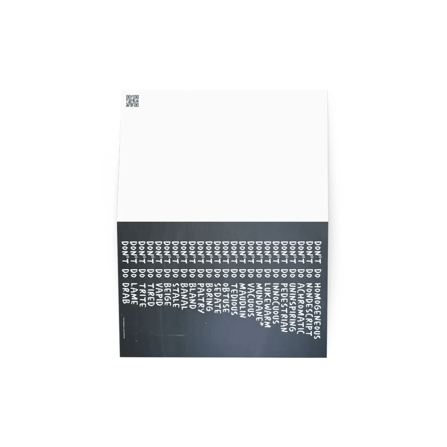 Mundane Series Greeting Card - justadandak.com [don't do / no colour / portrait] product image (2)