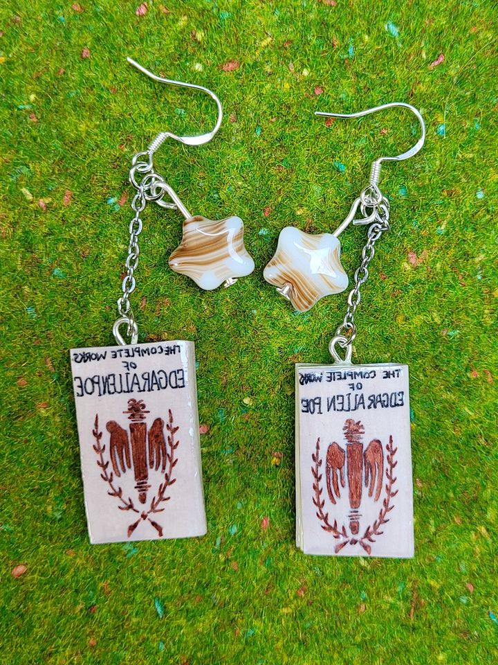 The Complete Works of Edgar Allen Poe - Classic Book Earrings product image (2)