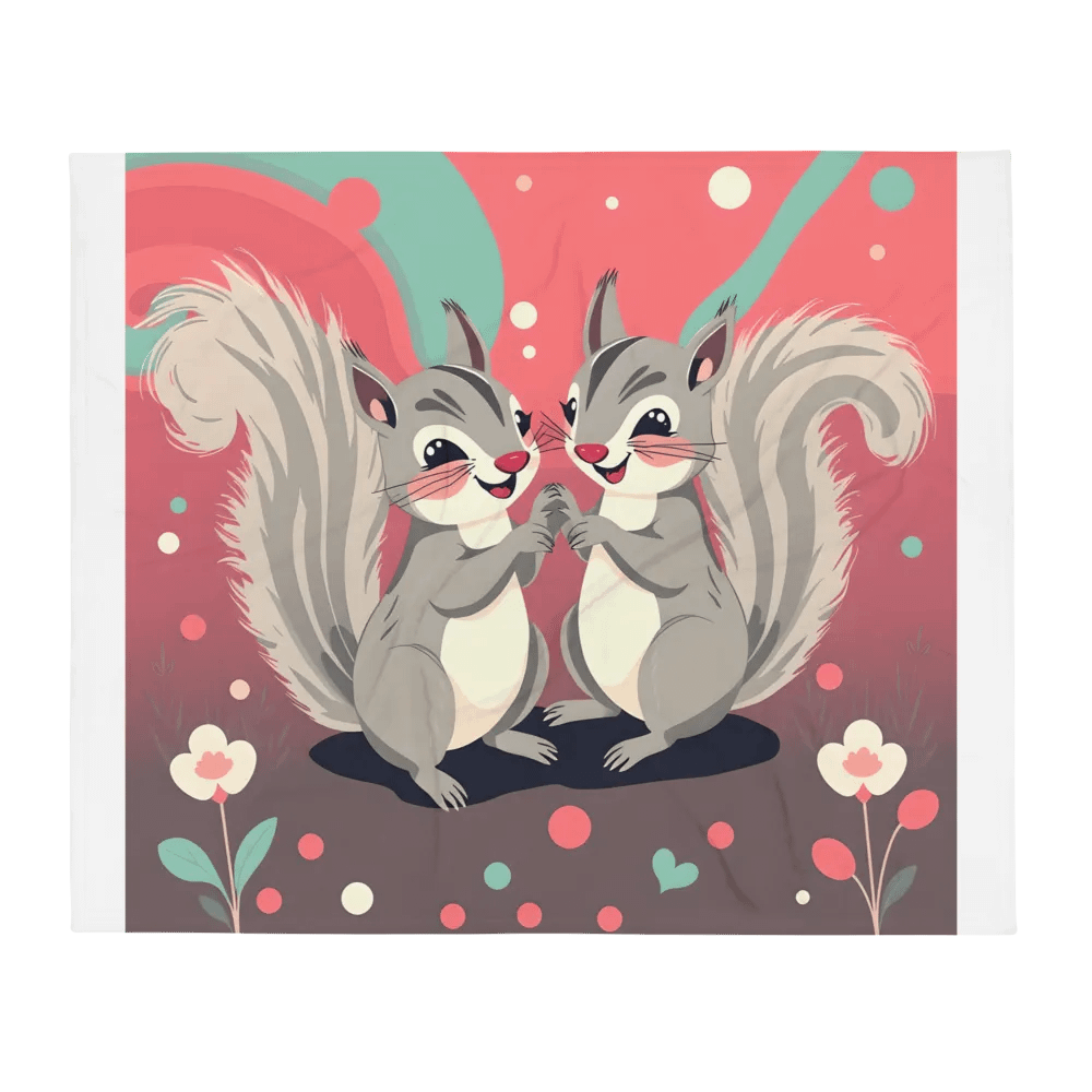 Whimsical Squirrel Love Throw Blanket product image (2)