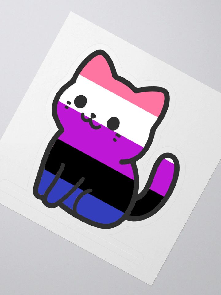 Genderfluid Pride Kitty Sticker product image (2)