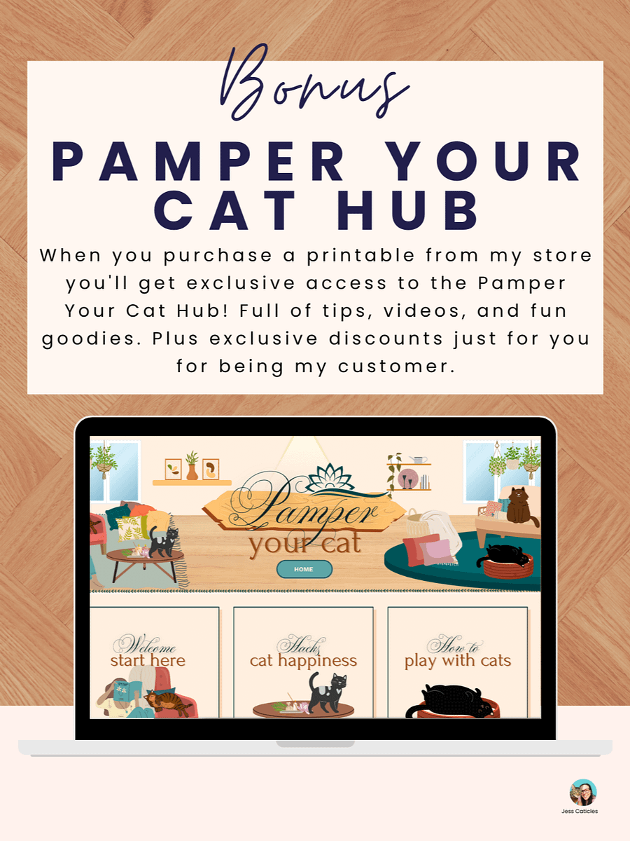 Orange Cats & Flowers Cat Care Binder Printable product image (11)