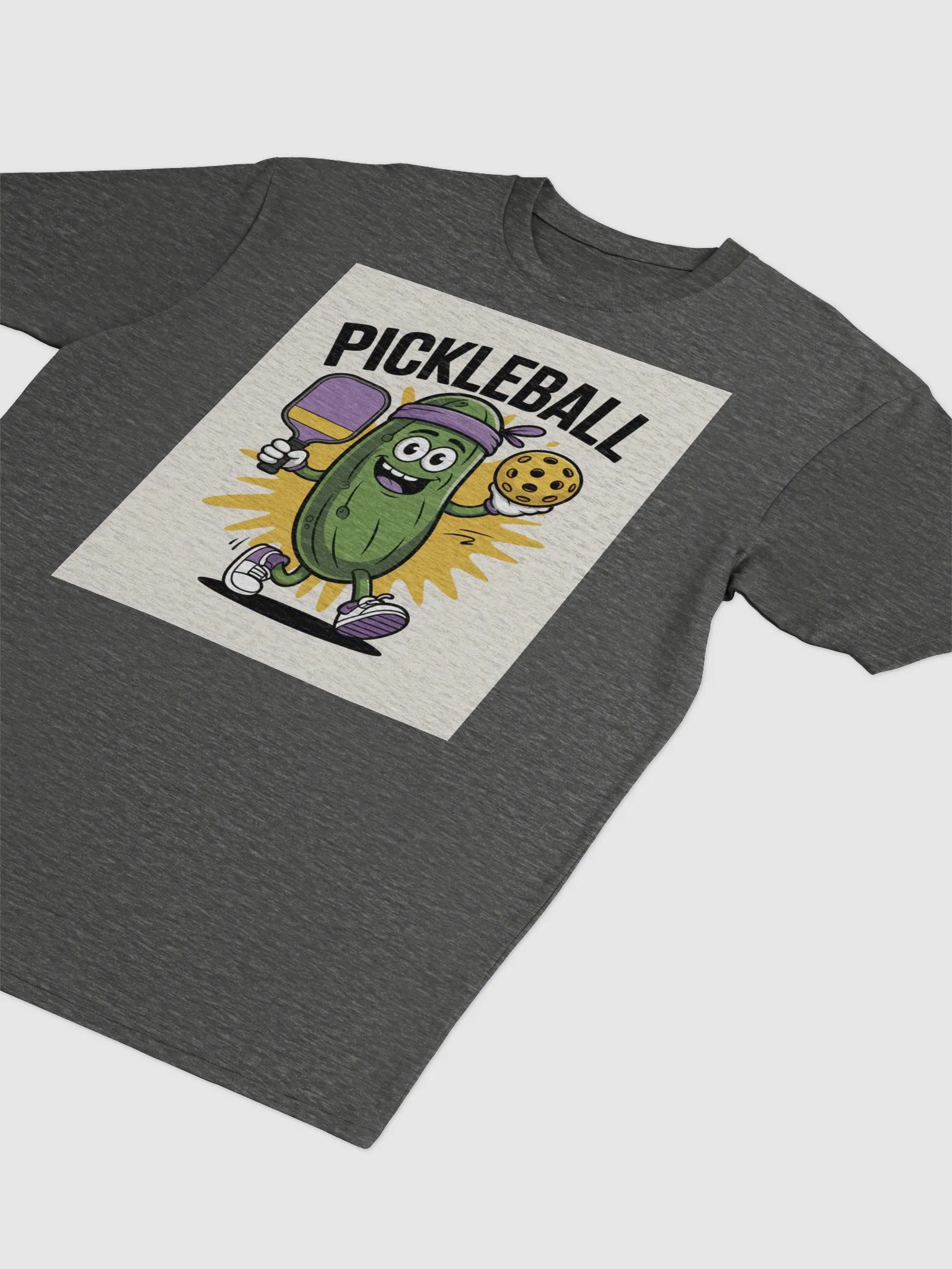 "Pickleball Power" Funny Cartoon Pickle T-Shirt product image (49)