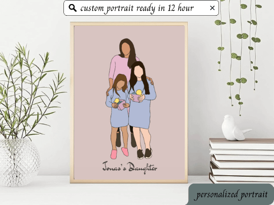 Custom Portrait, Minimalist Couple Portrait, Cute Cartoon Illustration, Personalized Print, Valentine Gift, Couple Memory Digital Gift product image (9)