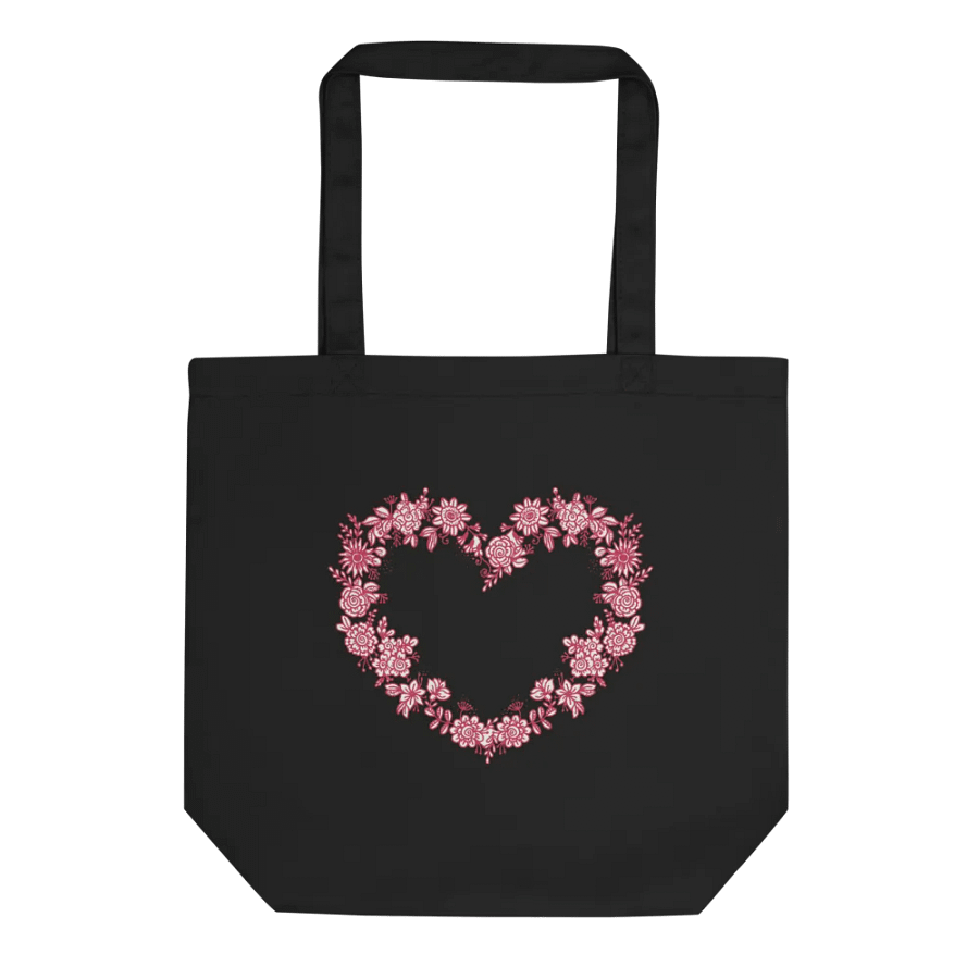 Red Floral Heart Eco-Friendly Tote Bag product image (4)