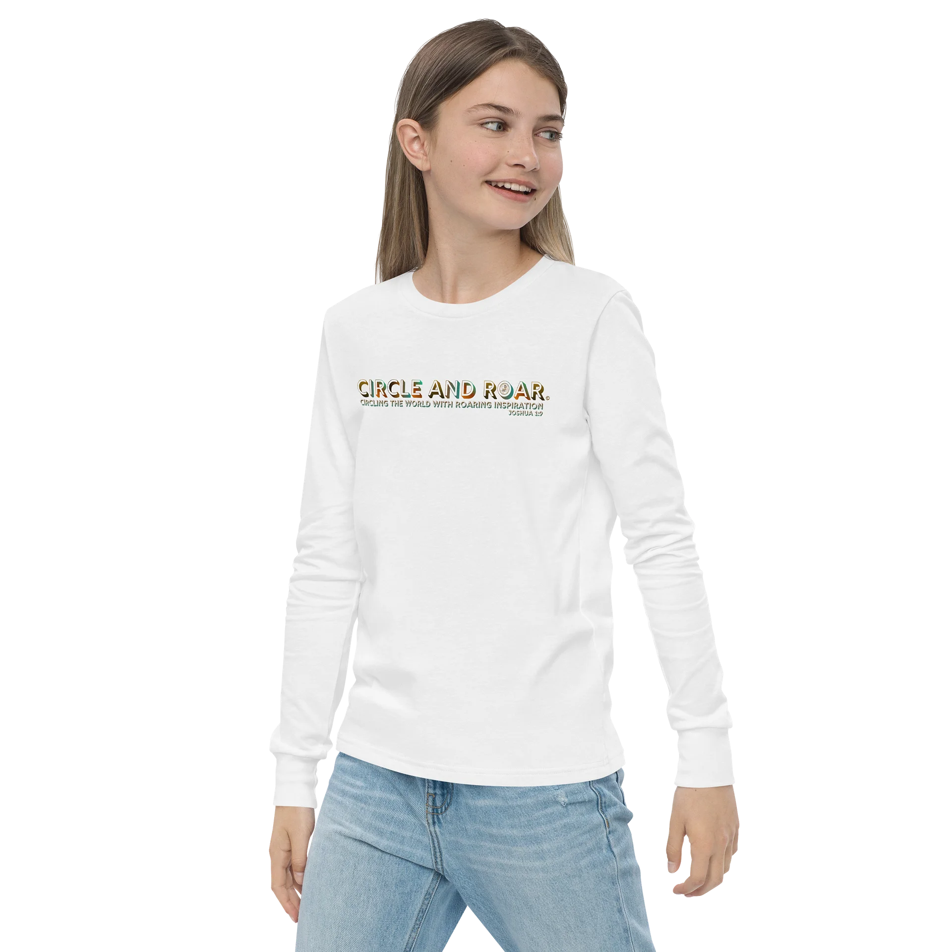 "Circle and Roar" Joshua 1:9 Gradient Text Long-Sleeve T-Shirt product image (3)
