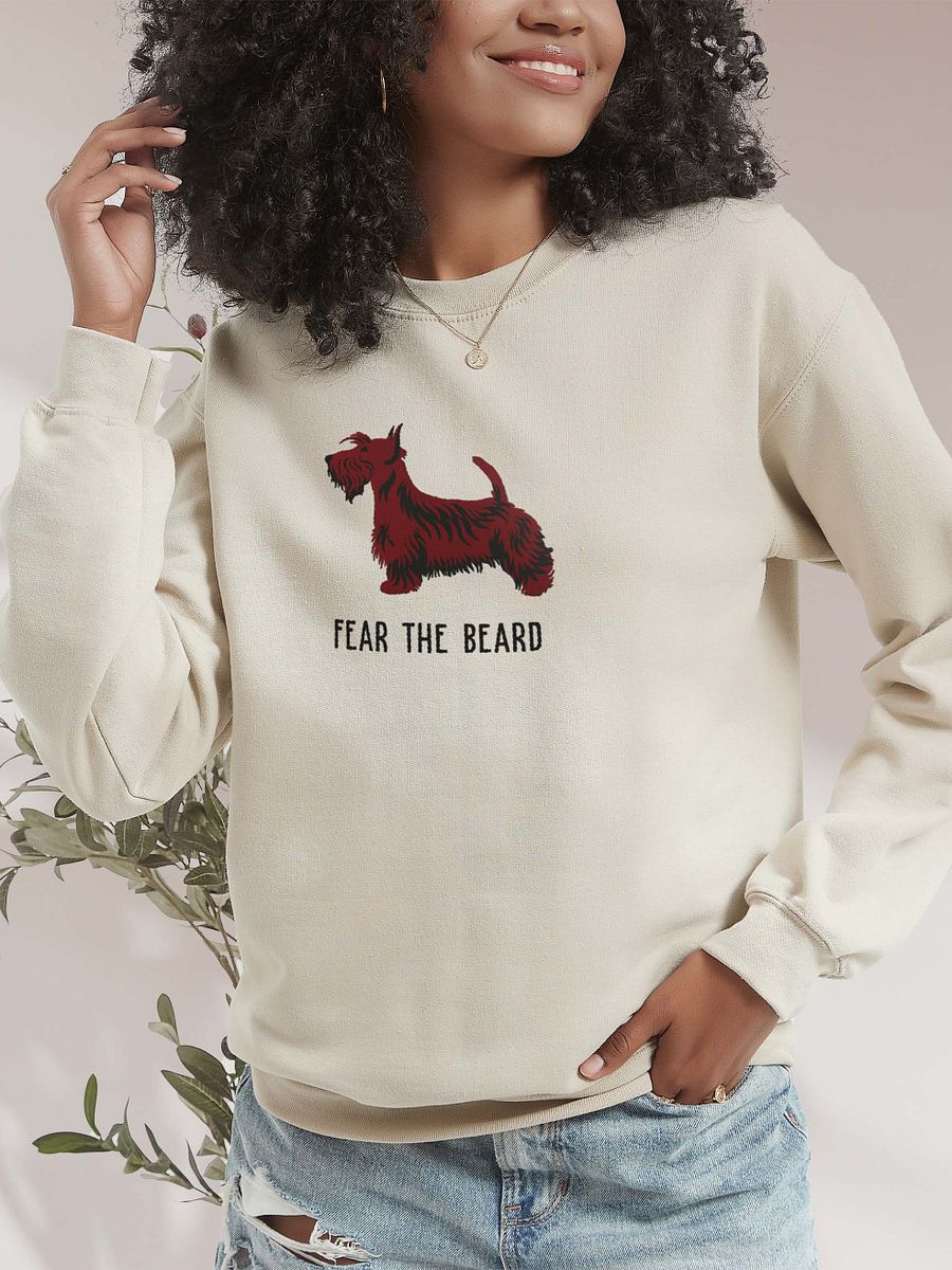 Fear the Beard Sweatshirt (Embroidered) of a Scottish Terrier(Brown) product image (2)