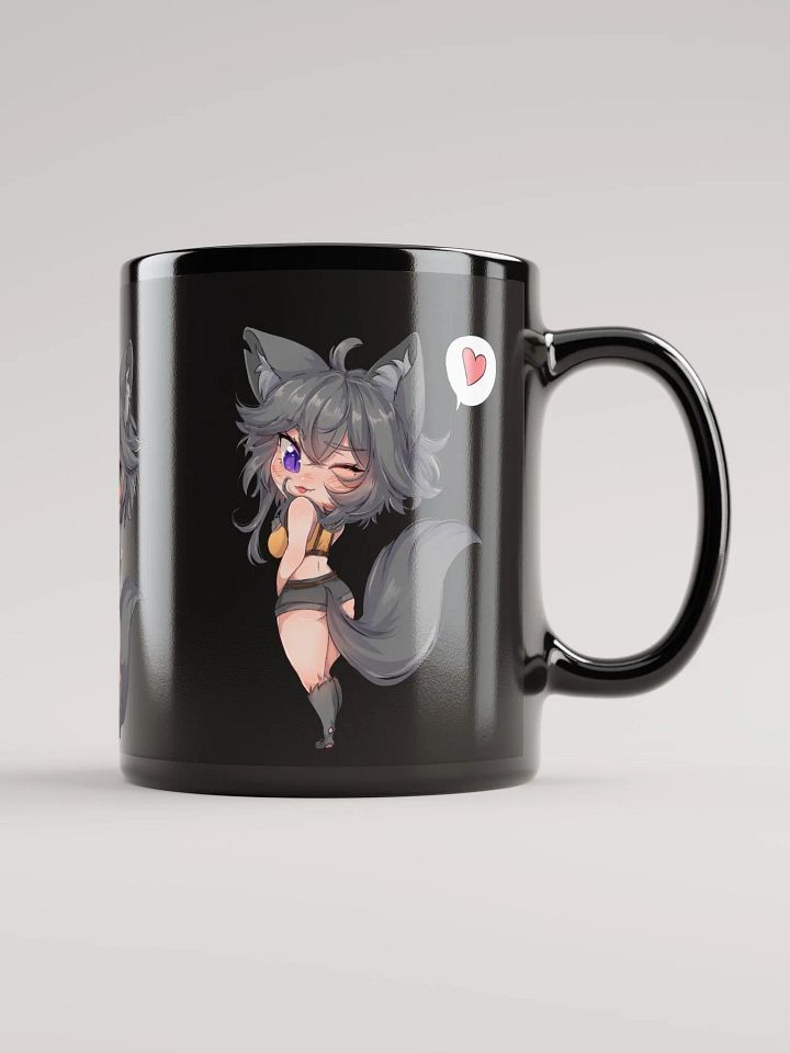 WolfcatRisi Chibi Glossy Mug (Black) product image (1)